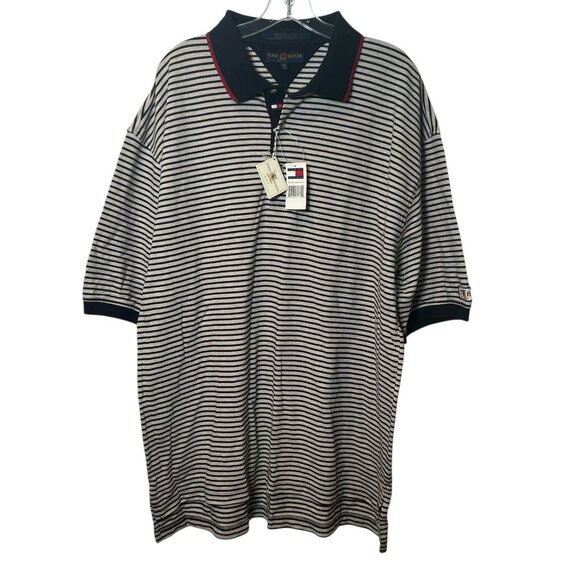 Tommy Hilfiger Men's 2XL Vintage Golf Shirt Polo Striped NWT Deadstock 90's Y2K - Picture 1 of 7